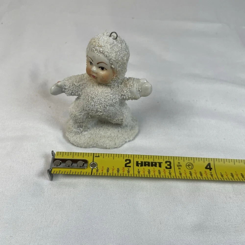Vtg. Porcelain Snow Baby Figurines Set of 4 Christmas Ornaments Textured White